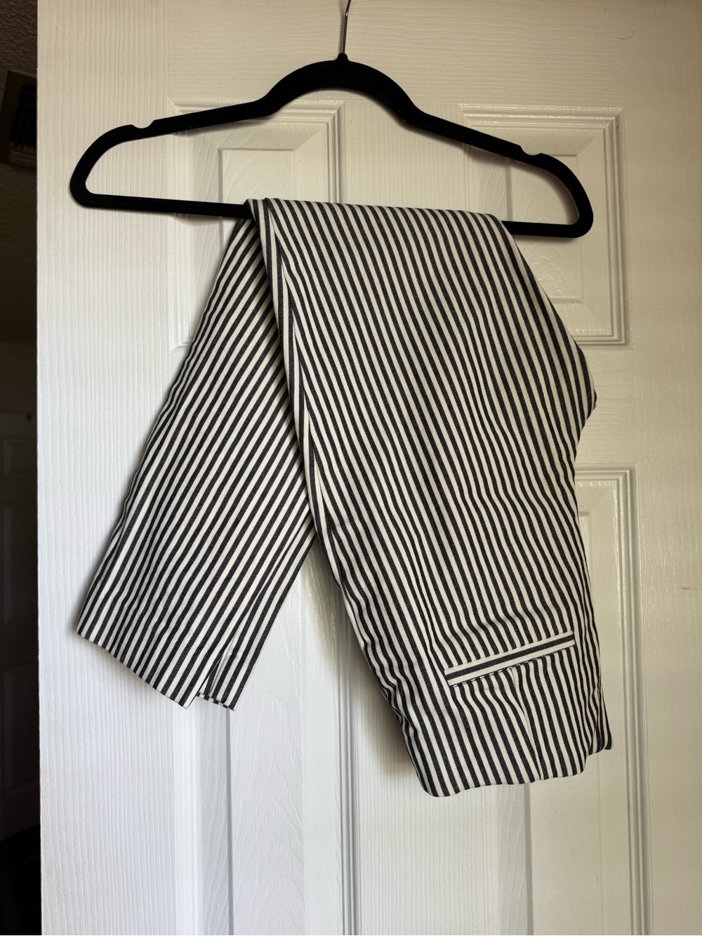 a new day Black and White Striped Capris